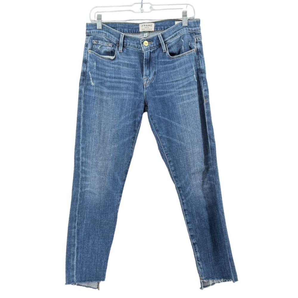 FRAME Le Garcon‎ Jeans 26 Denim Slim Boyfriend Raw Hem Casual Summer Minimalist